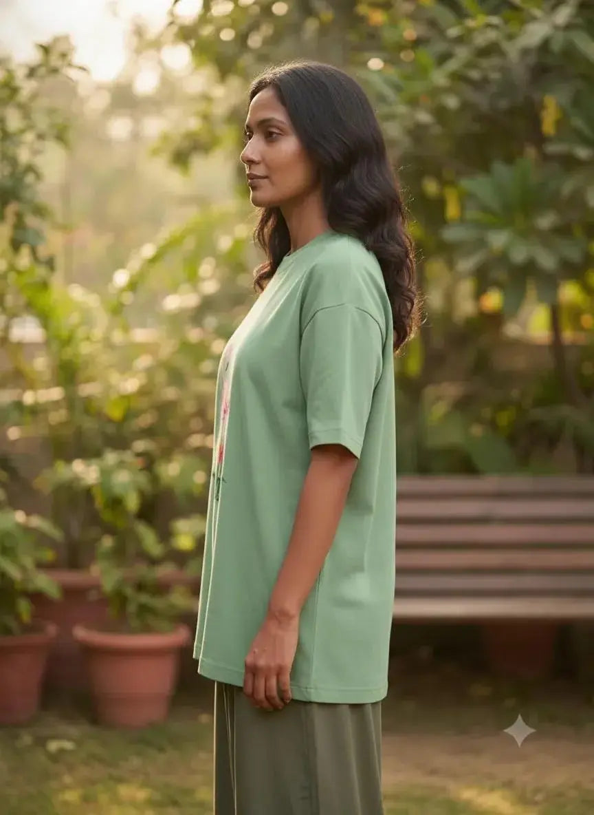 फ्लैमिंगो लव - Oversized Tshirt