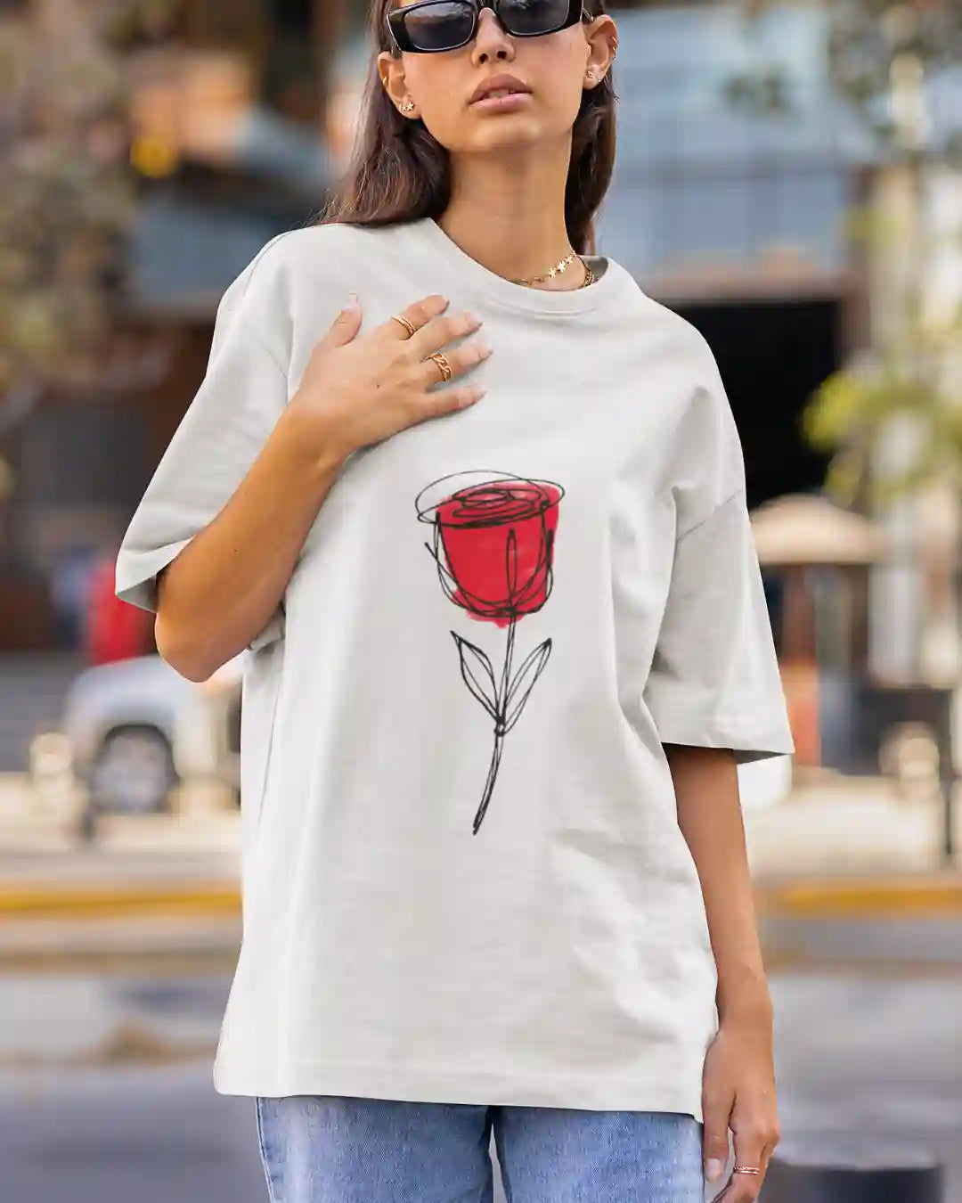 The Untouched Rose Oversized T-shirt - Urban Theory Co - Urban Theory