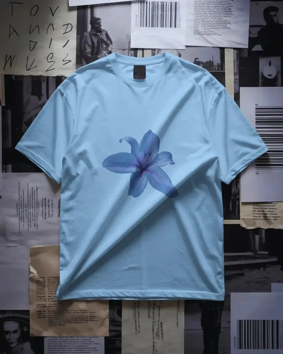 Blue flower - oversized tshirt - lux
