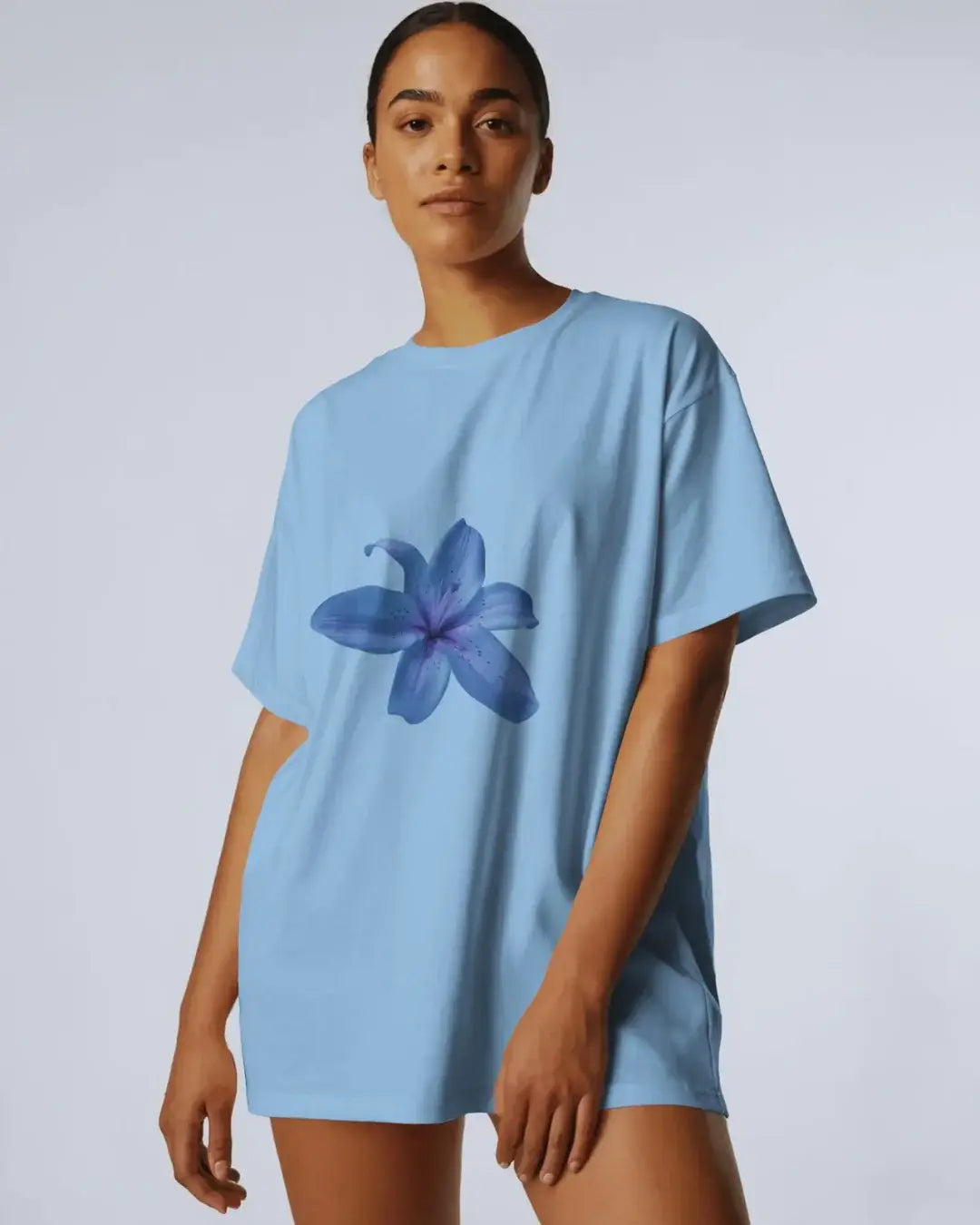 Blue flower - oversized tshirt - lux