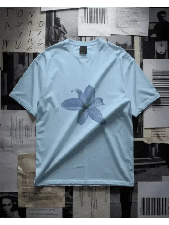 Blue Flower Oversized Tshirt - Urban Theory