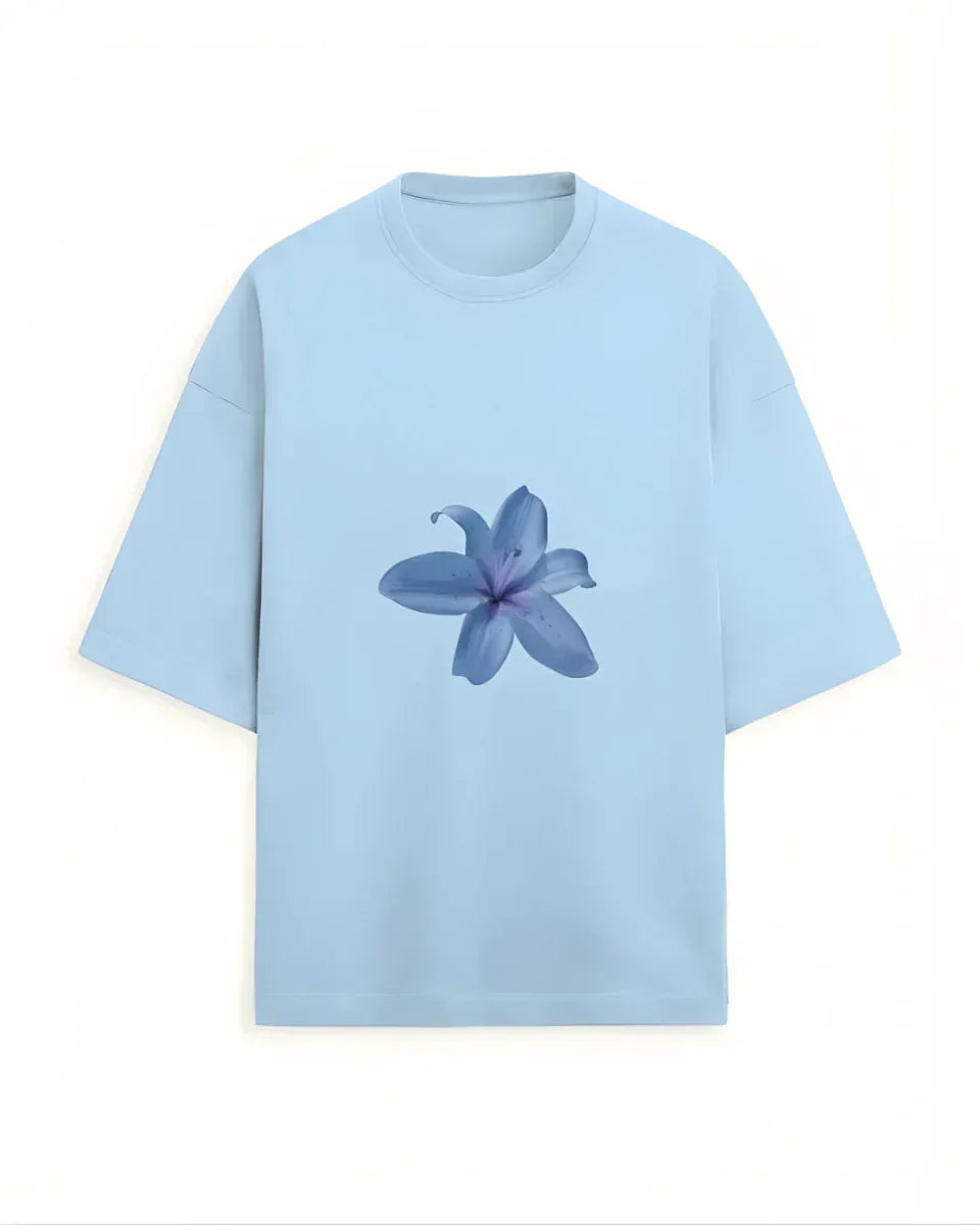 Blue Flower Oversized Tshirt - Urban Theory