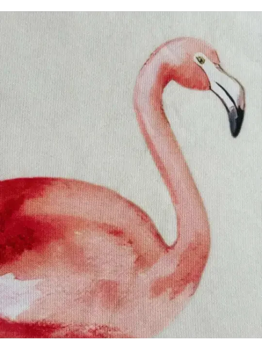 Pink flamingo watercolor print on soft fabric, stylish women's apparel design