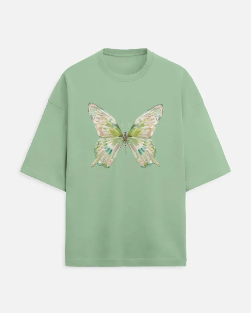 Jade Butterfly Oversized Tshirt - Urban Theory