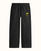 Luxurious embroidered yellow flower - relaxed fit sweatpant - sweatpants