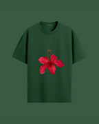 Red hibiscus - oversized tshirt