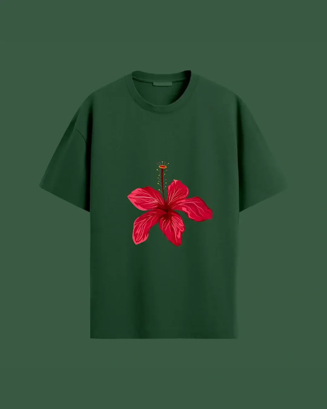 Red hibiscus - oversized tshirt