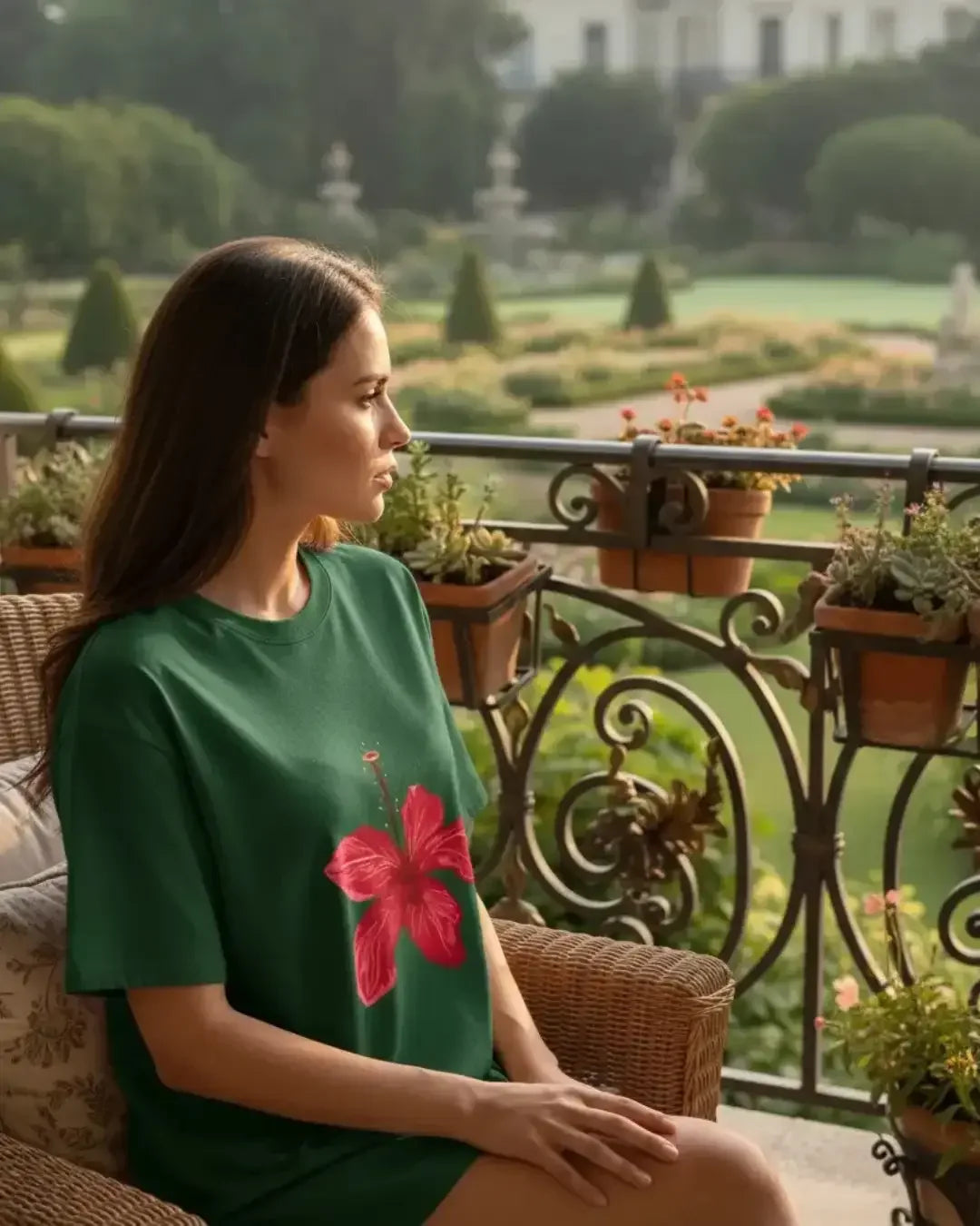 Red hibiscus - oversized tshirt