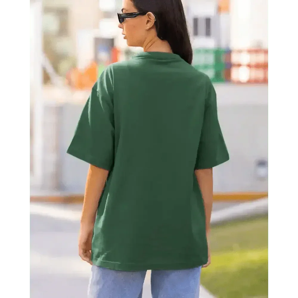 Amour Oversized T Shirt in Bottle Green - Urban Theory