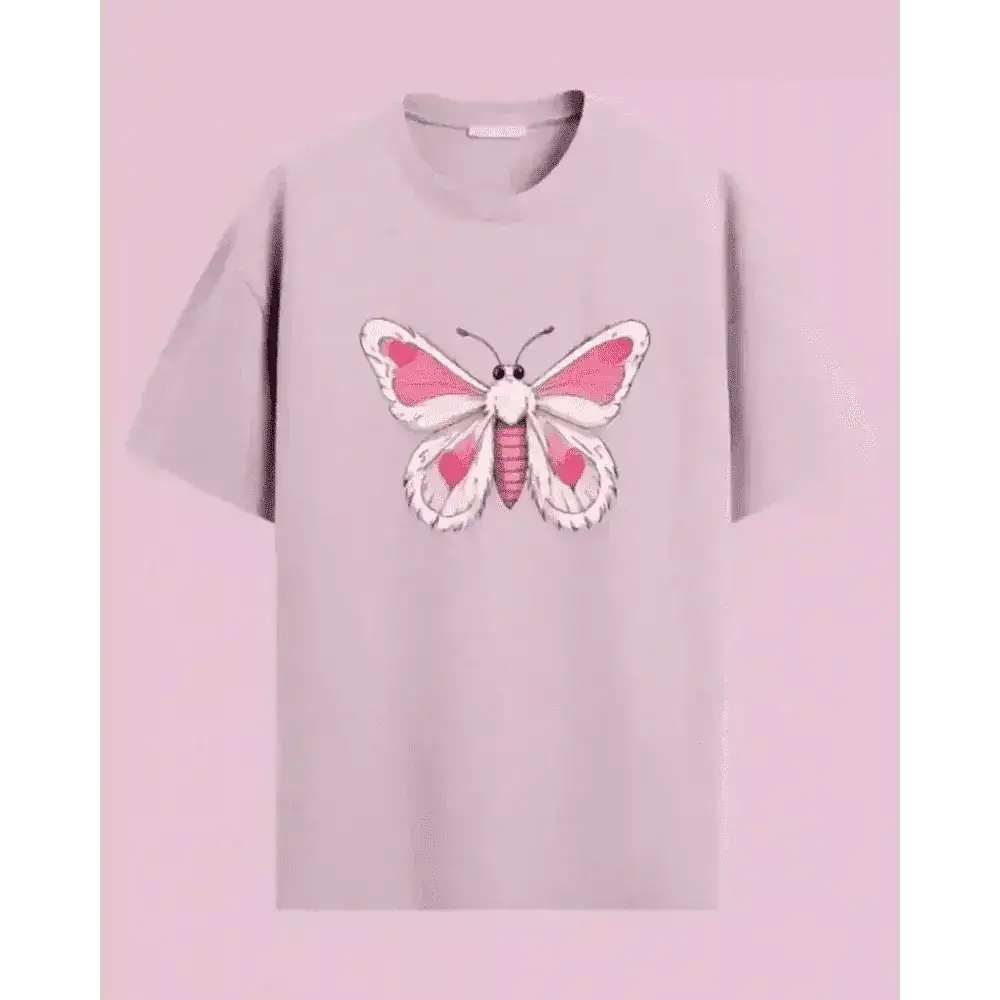 urban-theory-moth-oversized-tee-with-whimsical-butterfly-charm-5993200 - Urban Theory